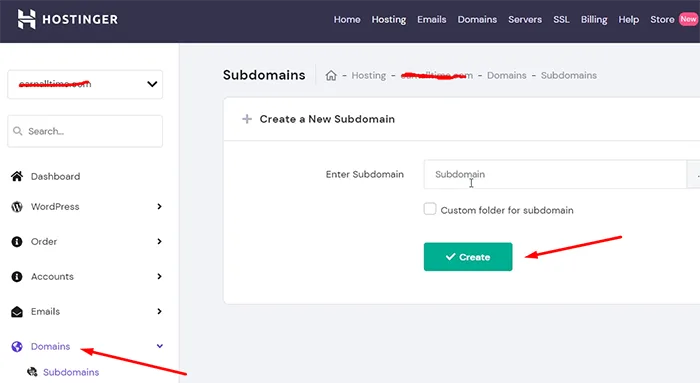 How to Create a Subdomain in Hostinger: Subdomains Hostinger hPanel