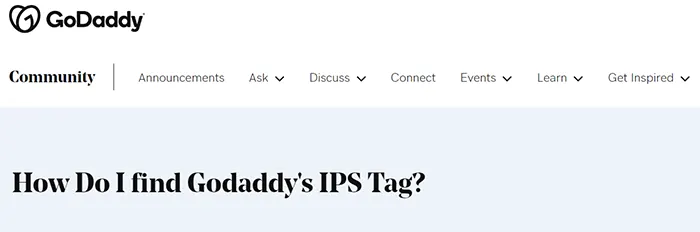 GoDaddy IPS Tag